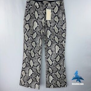 1151 NWT Choosy Elizabeth Faux Leather Pants – Size 4 - Black/Cream Snakeskin